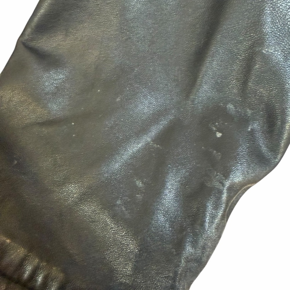 Vintage Black 100% Genuine Leather Belted Jacket Motorcycle Classic 90’s Zipper - Picture 7 of 14
